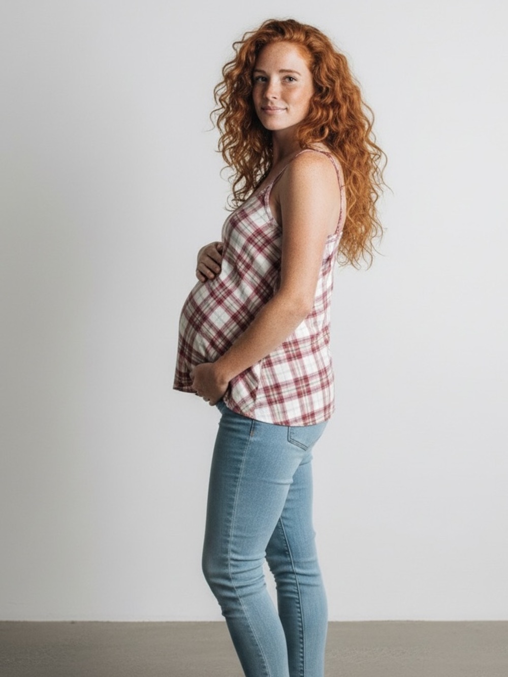 Motherhood Maternity Plaid Tank Top